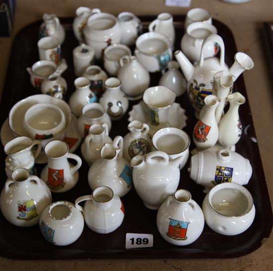 Qty Arcadian & Goss crested china